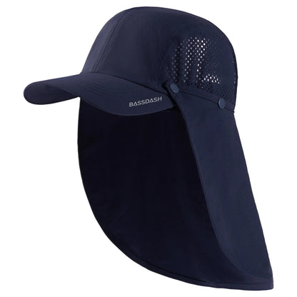 UPF 50+ Foldable Fishing Hat Baseball Cap With Removable Neck Flap Portable