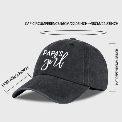 Vintage "Papa's Girl" Print Washed Baseball Cap