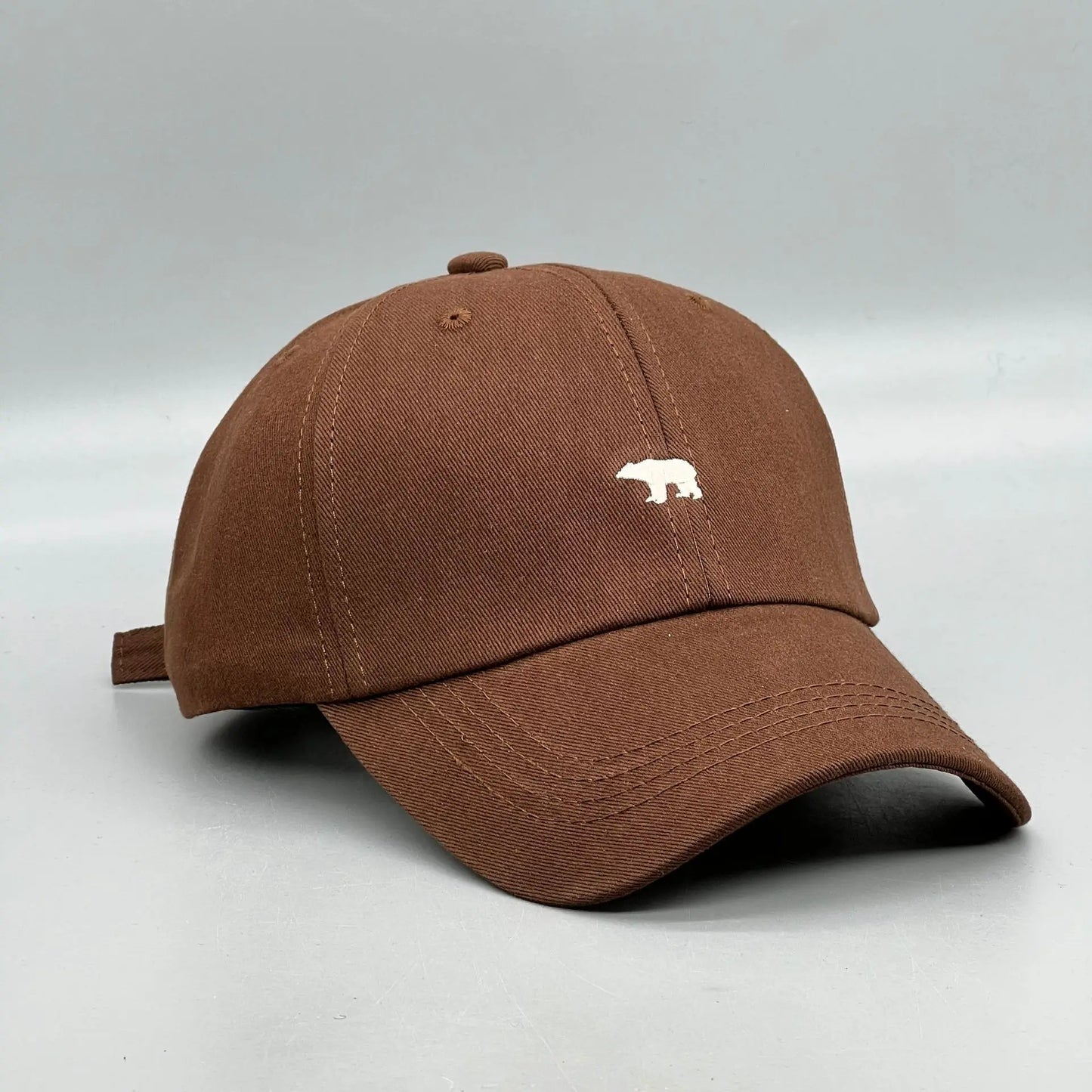 Polar Bear Embroidery Sun Hat Cotton Baseball Cap Lightweight