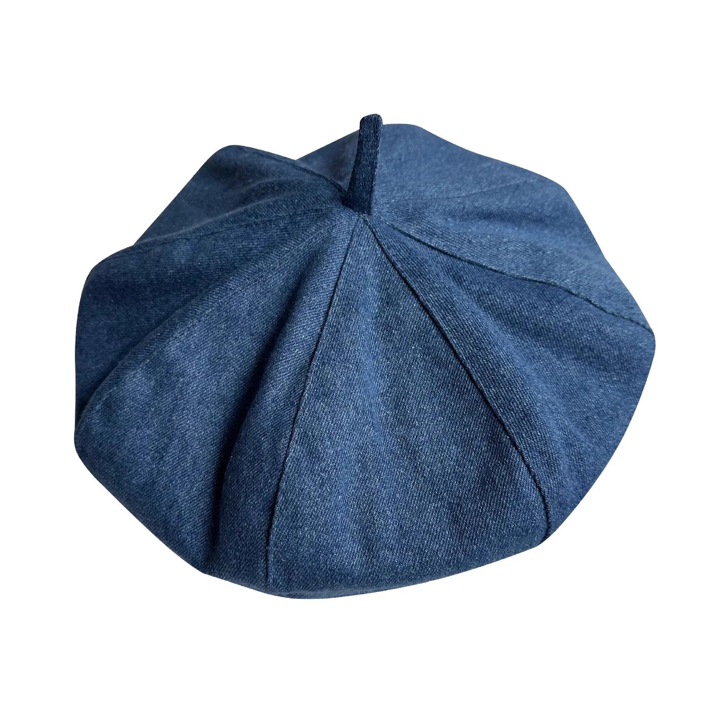 Classic Denim Fabric Beret Hat For Women Spring Summer