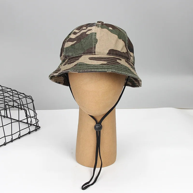 Camouflage Cotton Round Top 6 Panel Fisherman Hats