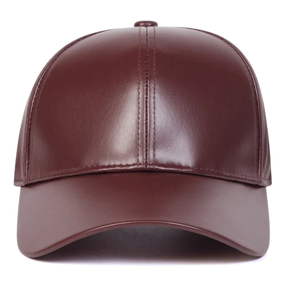 Simple Fashion PU Solid Baseball Cap Casual Caps
