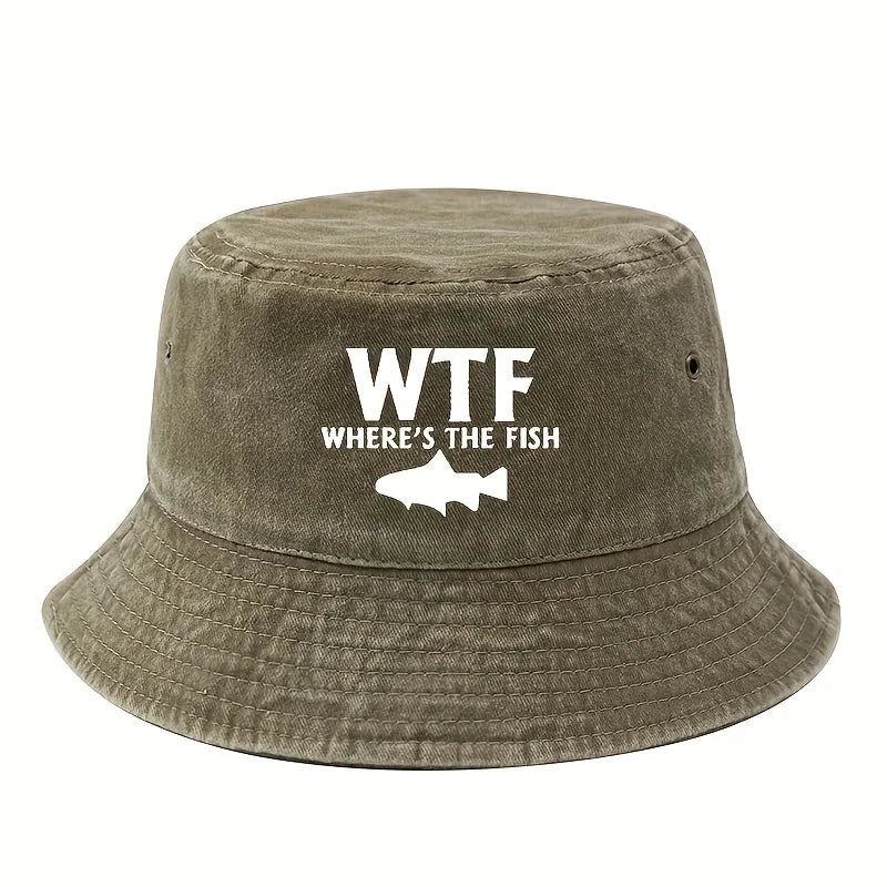 Male and Female Outdoor Fishing Fisherman Hat Where's The Fish Print