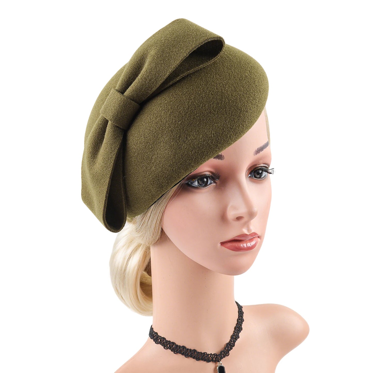 Women's British Retro Floral Wool Beret Fashion Accessory Trendy Banquet Hat