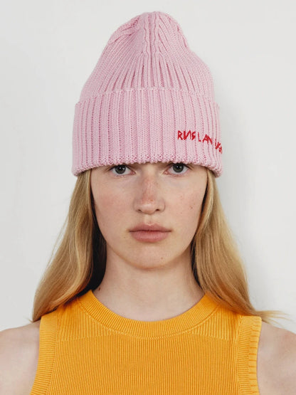 Winter Wool Knit Beanie Hat For Men And Women Thick Warm Embroidered Letter