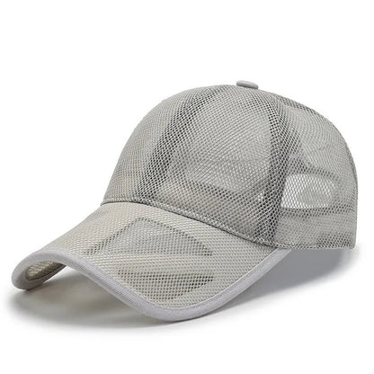 Summer Men Hat Openwork Brim Breathable Mesh Cap