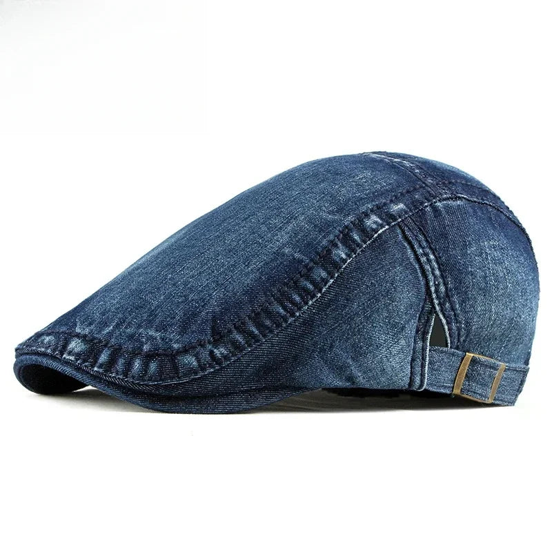 Summer Denim Hat Men's Light Board Simple Casquette Washed Denim Beret