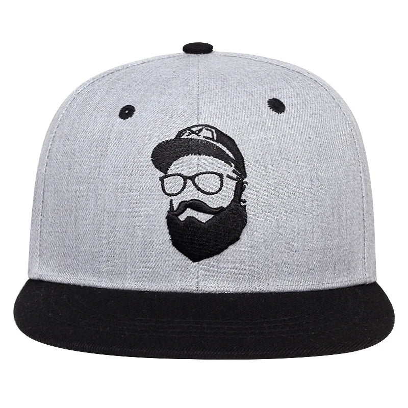 Unisex Uncle Beard Embroidery Hip-hop Net Hats