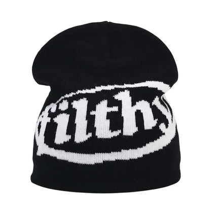 Y2K Letter Knitted Winter Autumn Beanie Cap Men Women