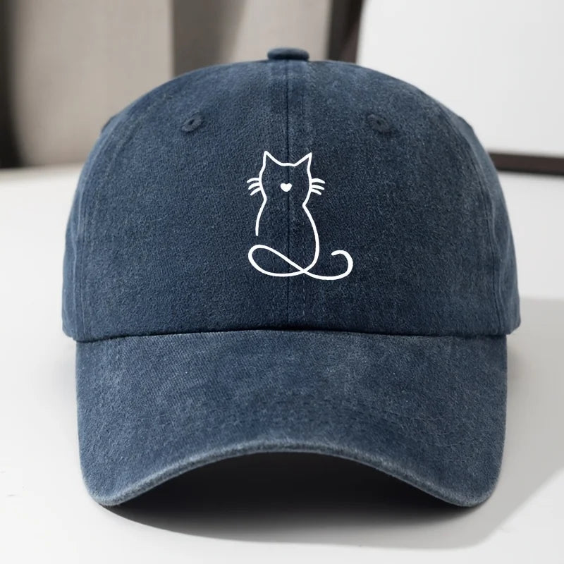 Cat Printed Baseball Cap Suitable For Outdoor Travel