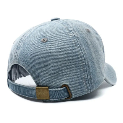 Denim Fabric Washed Denim Baseball Cap