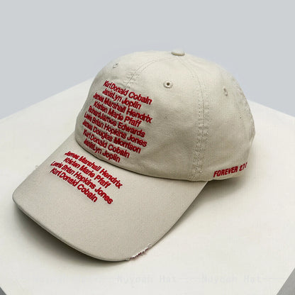 Korean Letter Embroidery Baseball Cap Unisex Retro Peaked Caps Fashionable Outdoor Simple Ins Design