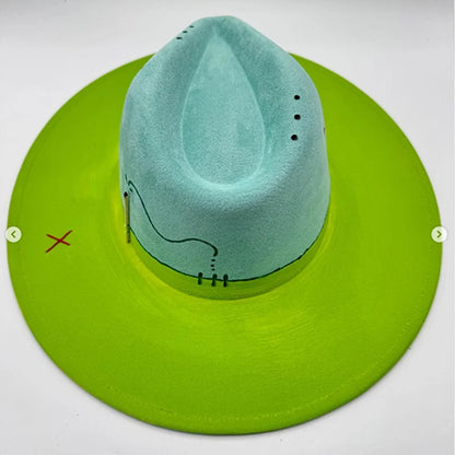 Suede Fedora Painting Felt Hats For Men And Women