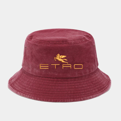 Retro Sunshade Embroidered Fisherman Hat