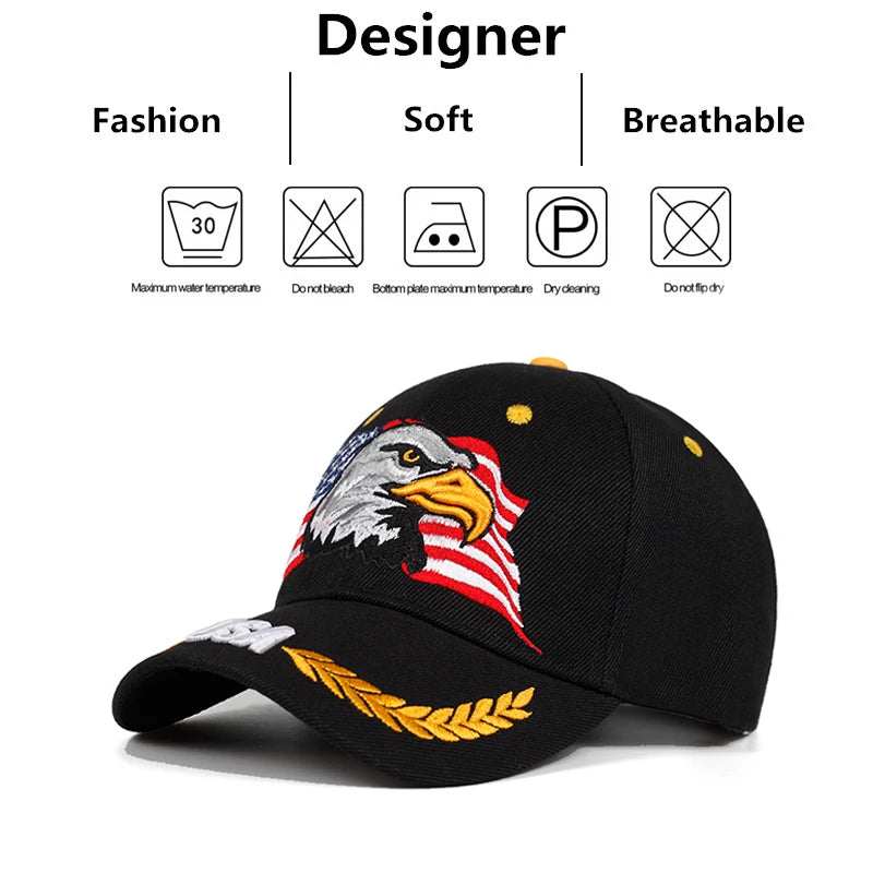 Unisex USA Eagle Embroidery Baseball Caps Spring And Autumn Outdoor