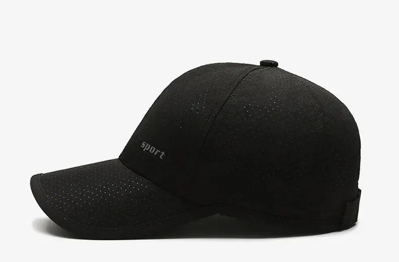 Edging Quick Drying Hat Casual Versatile Trendy Baseball Cap Fashion Outdoor Sports Breathable Black Cap