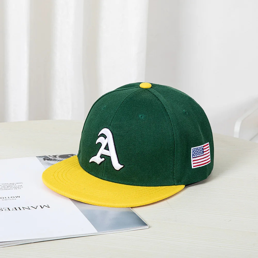 Hip Hop Style Baseball Cap With A Flat Top Color Patching Letter Embroidery Suitable For Both
