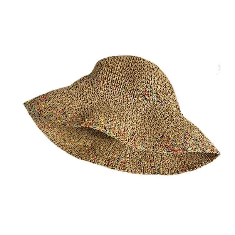 Women Straw Hat Showing Face Small Bucket Hat