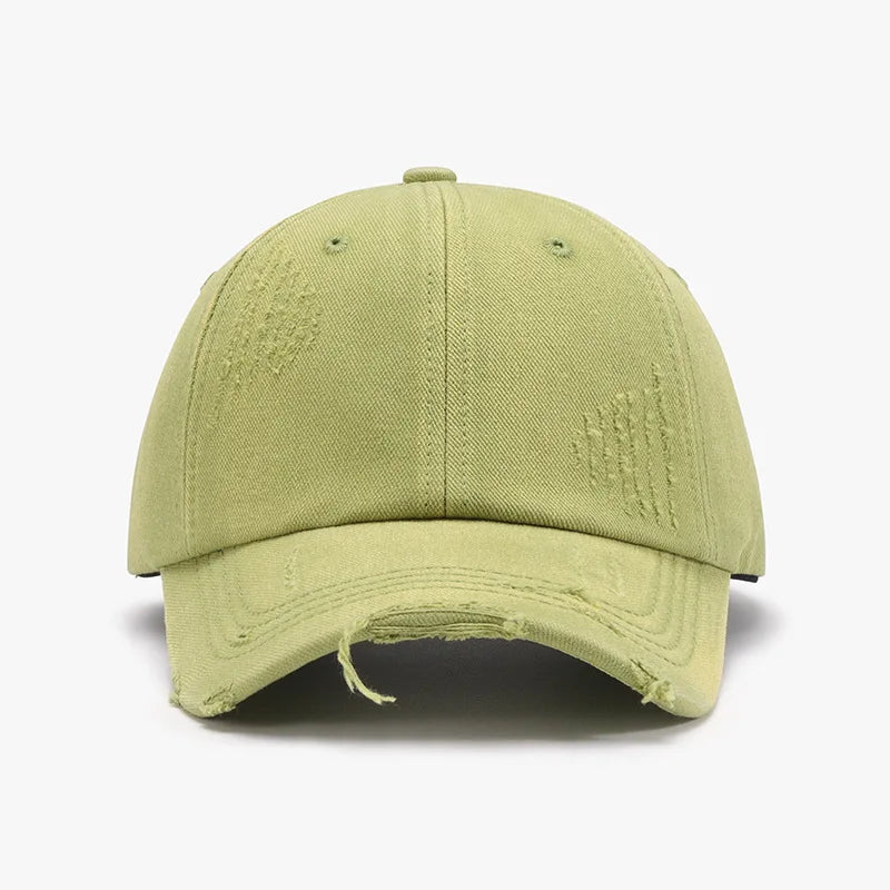 Washed Distressed Spring/Summer Soft-Top Coated Plain Baseball Cap