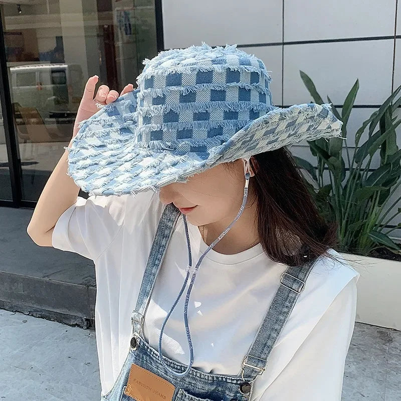 Y2K Bucket Hats For Man Women Beach Anti-Sun Panama Outdoor