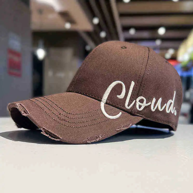 Black Side Letter Embroidered Baseball Cap for Summer