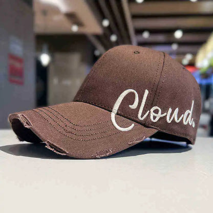 Black Side Letter Embroidered Baseball Cap for Summer