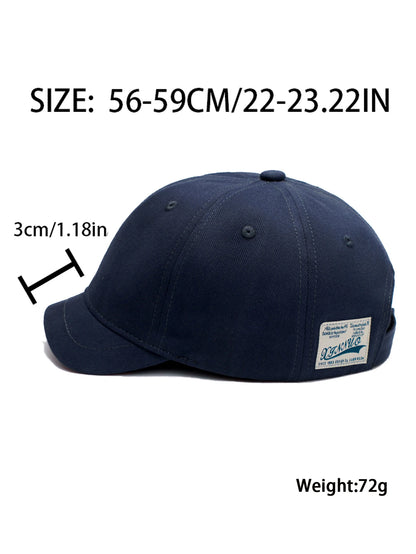 Short Brim Cotton Baseball Cap Men Women Casual Vintage Dad Hat