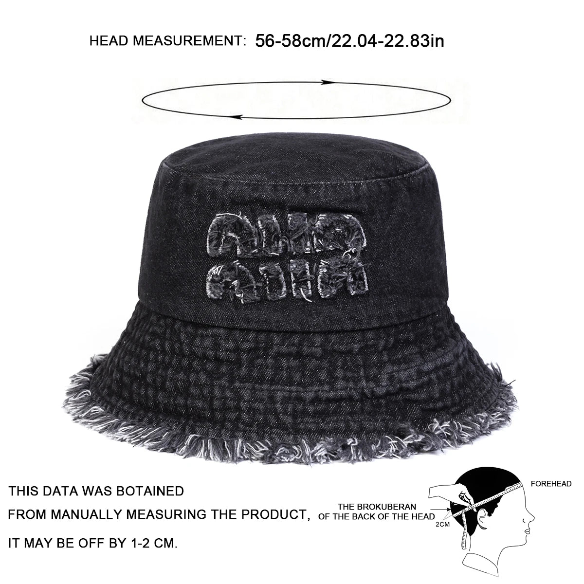 Unisex Niin Letter Hole Personality Cowboy Bucket Hats Fishermen Caps
