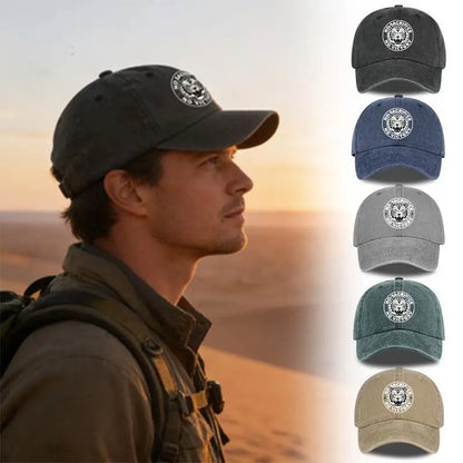 Tiger Logo Washed Baseball Cap Soft Comfortable Lightweight Breathable Adjustable Trendy Fashion Unisex
