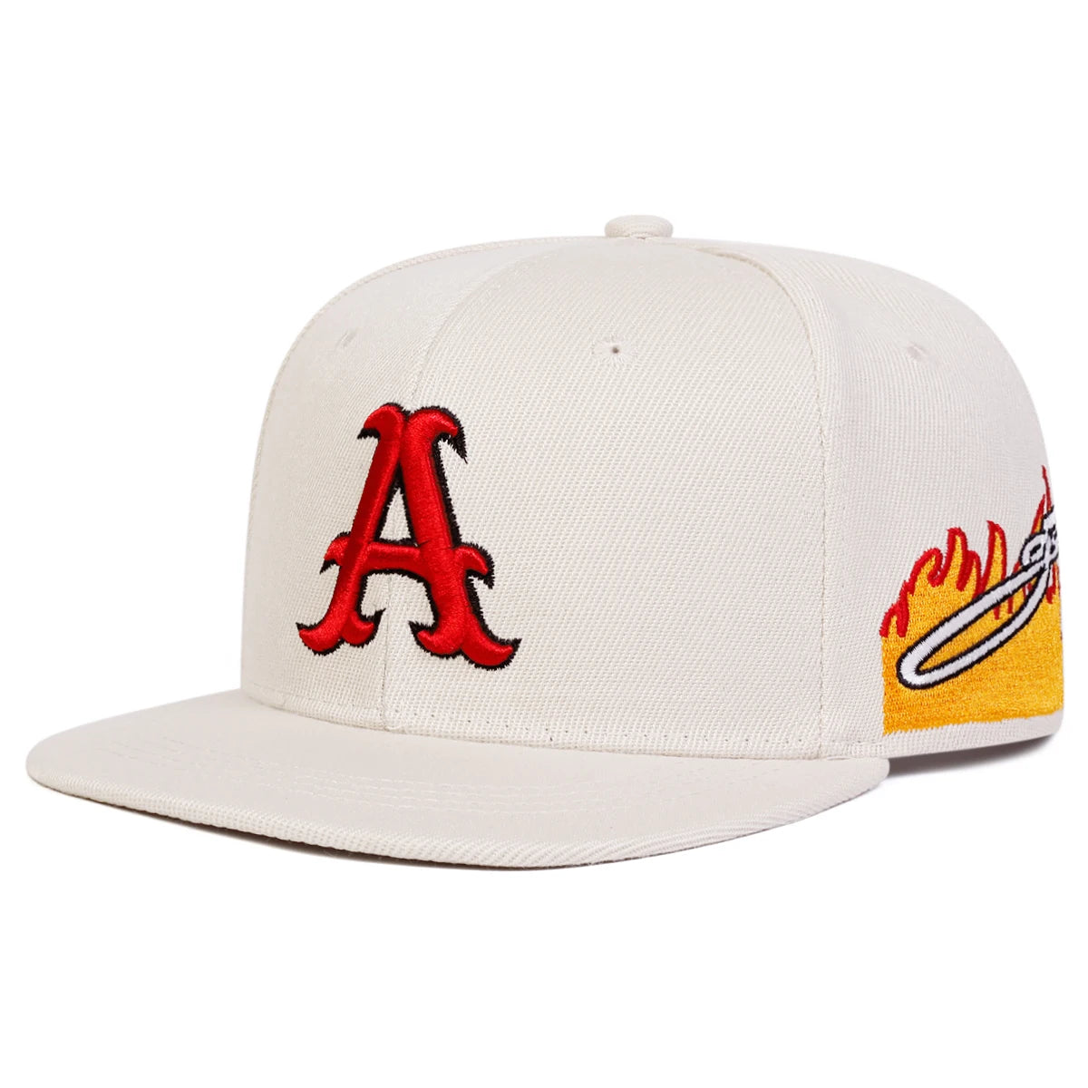 Unisex A Letter Embroidery Side Flame Hip-hop Hats Spring Autumn