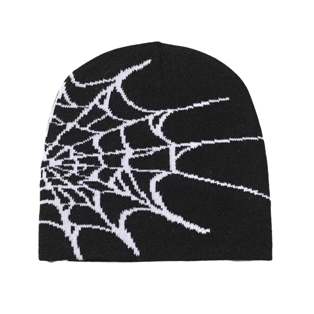 Y2K Soft Spider Web Pattern Beanie Caps