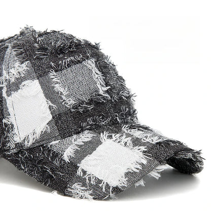 Harajuku Distressed Patchwork Baseball Cap