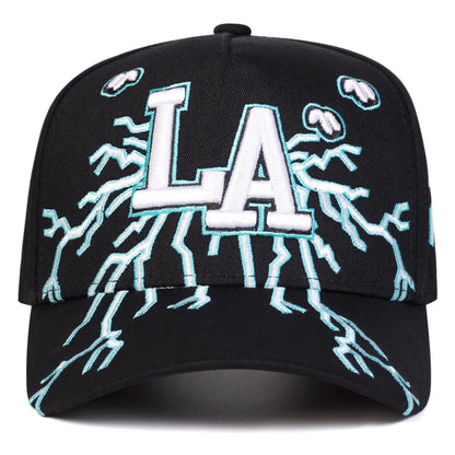 Unisex LA Embroidery Lightning Baseball Caps Spring Autumn