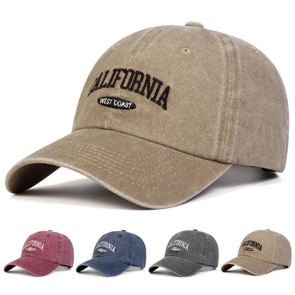 Unisex CaliforniaLetter Embroidery Wash Baseball Caps Spring and Autumn