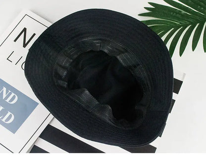 Solid Color Fisherman Hat Korean Trendy Hip Hop Bucket Hat Summer Flat Top Sun Cap Casual Outdoor