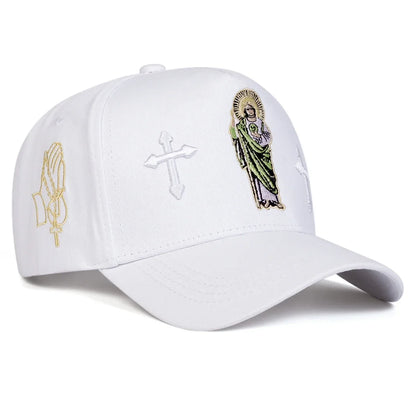 Unisex Cross Embroidery Baseball Caps Spring and Autumn
