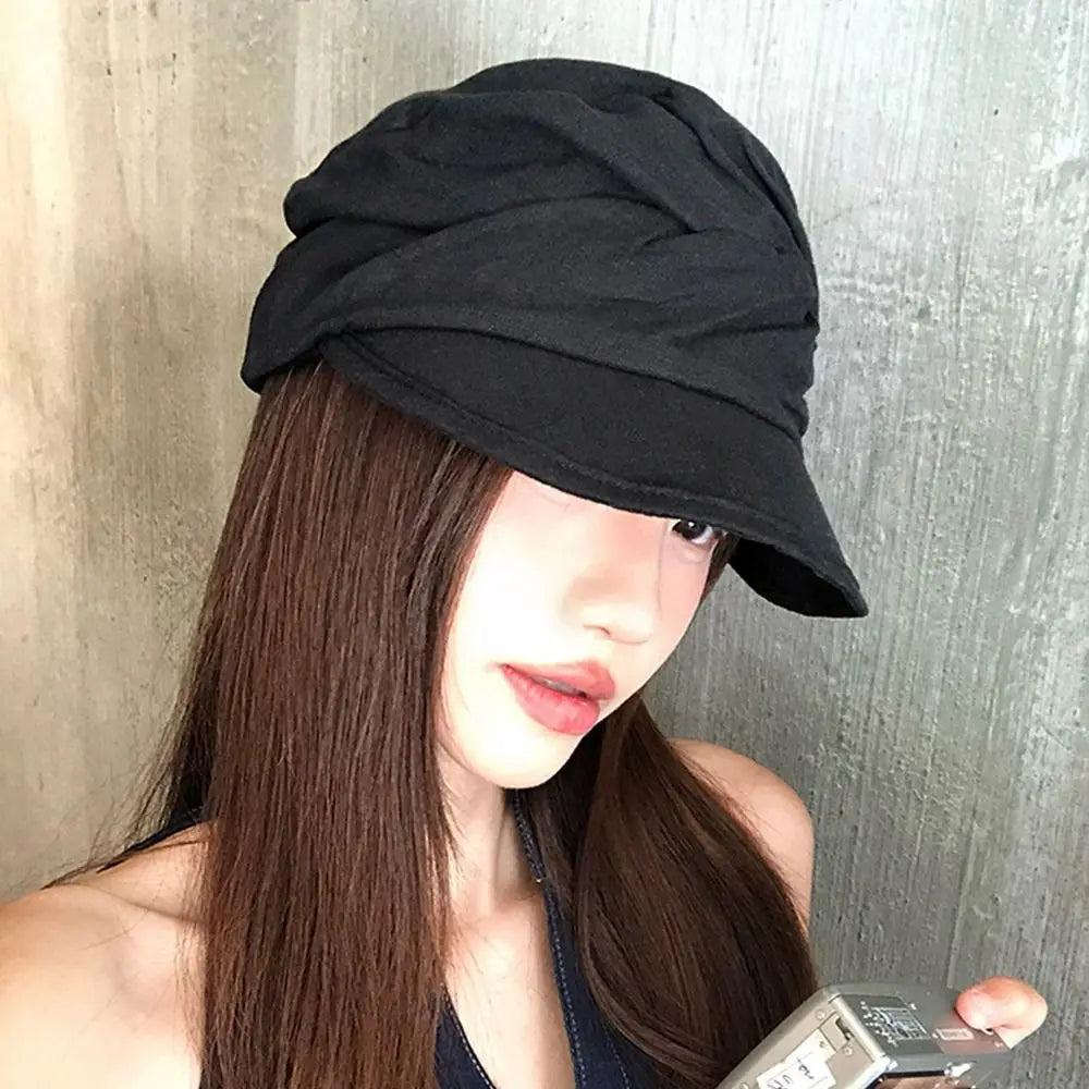 Retro Japanese Linen Berets Classic Pleated Newsboy Hats