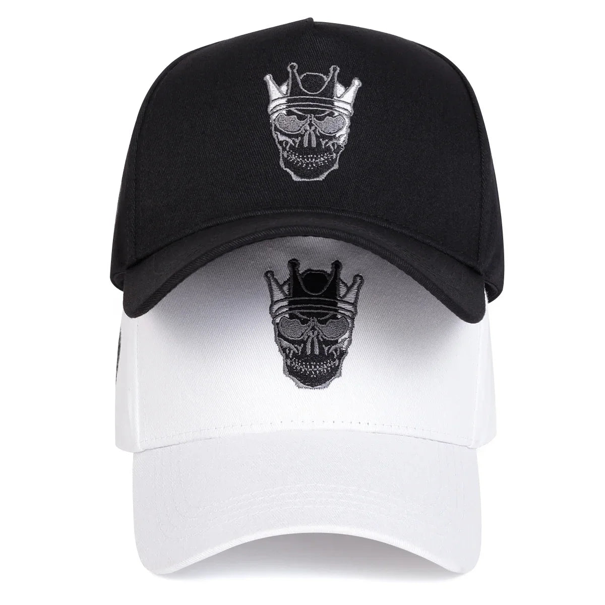 Unisex Skull Wearing A Crown Embroidery Baseball Caps Spring Autumn
