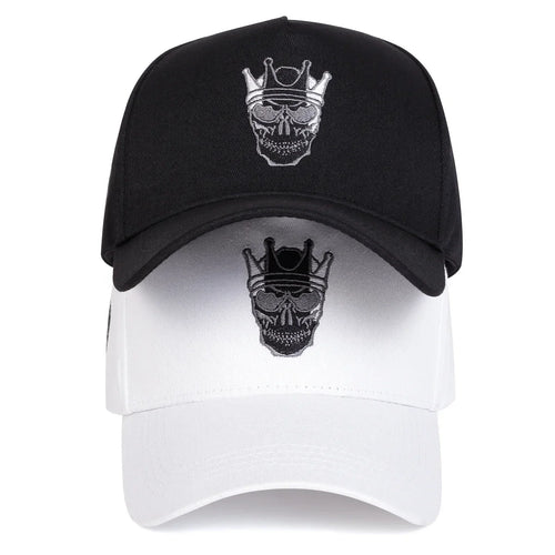 Unisex Skull Wearing A Crown Embroidery Baseball Caps Spring Autumn