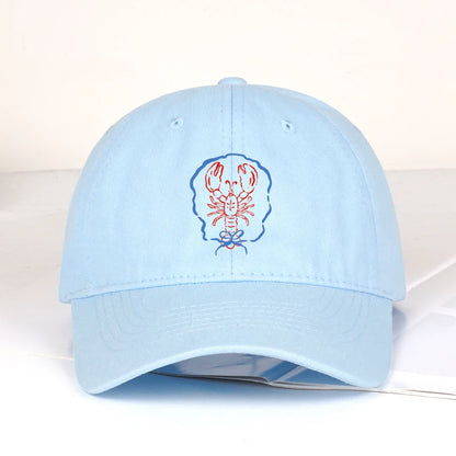 Bow Tie Lobster Print Soft Top Baseball Cap Soft Comfortable Lightweight Trendy Fashionable Unisex