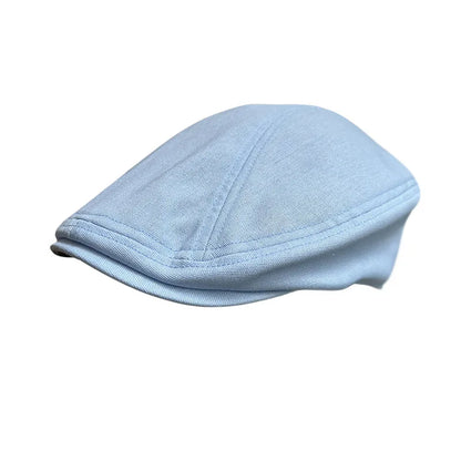 Solid Color Linen Flat Cap Breathable Summer Sun Hat