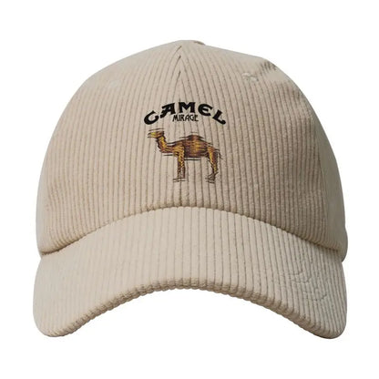 Camel Mirage Print Baseball Cap Soft Cozy Corduroy Hat Daily Casual
