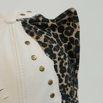 Hot Girl Leopard Print Jeans Rabbit Ears Cowboy Baseball Hat