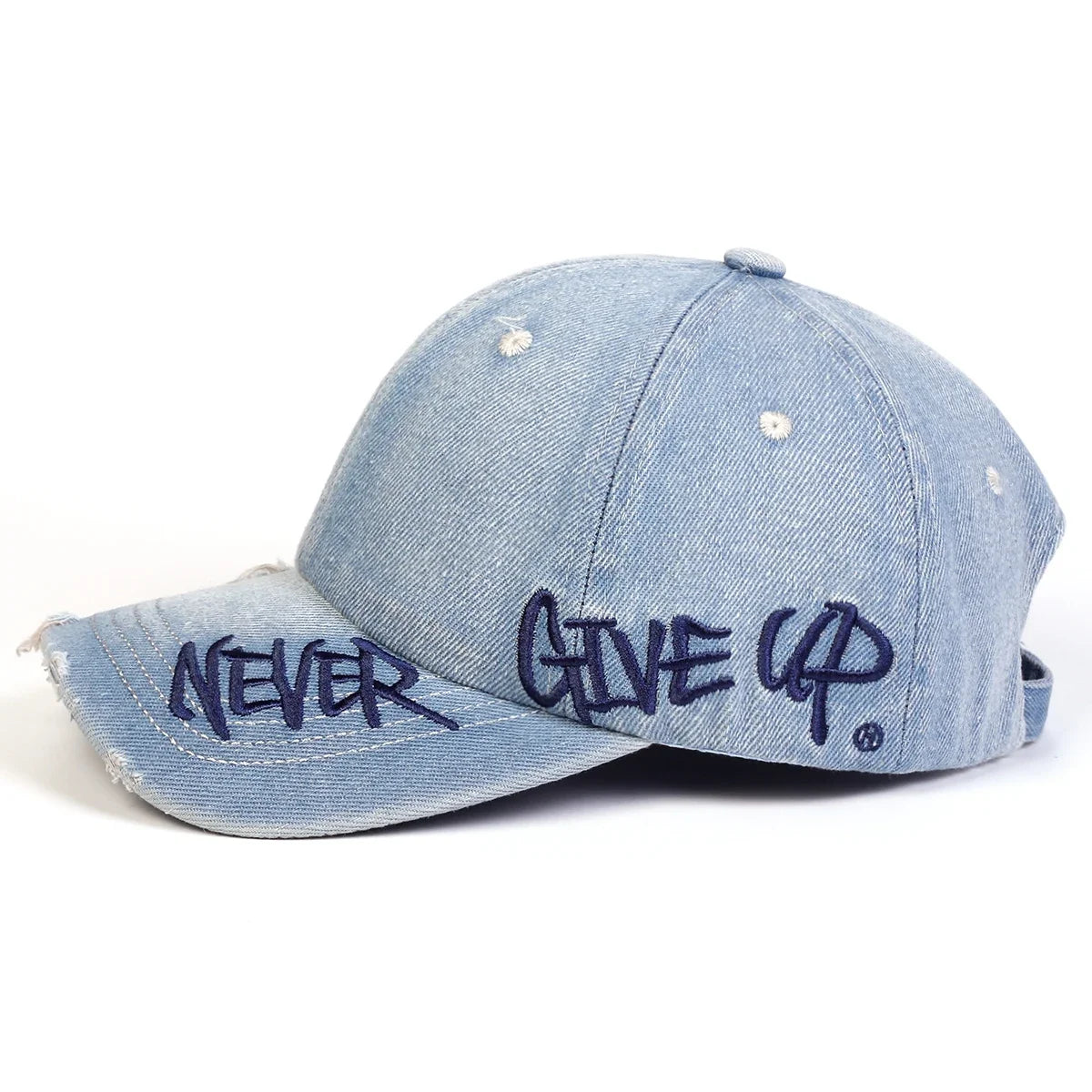 Unisex Never Give Up Letter Embroidery Baseball Caps Spring and Autumn