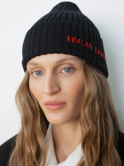 Winter Wool Knit Beanie Hat For Men And Women Thick Warm Embroidered Letter