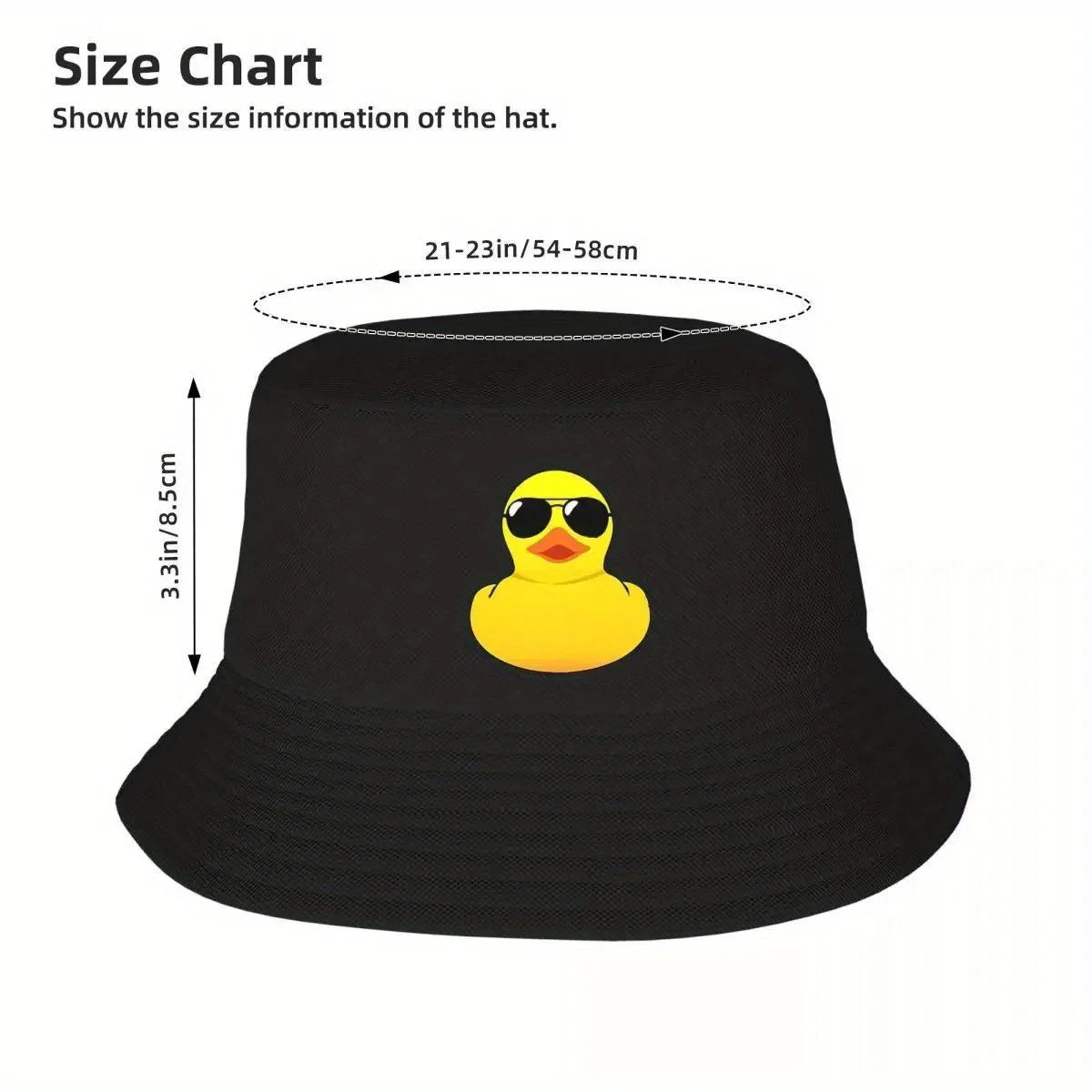Cute Yellow Duck Print Fisherman Hat City Style Versatile Style for Men and Women