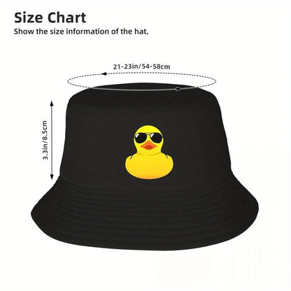 Cute Yellow Duck Print Fisherman Hat City Style Versatile Style for Men and Women