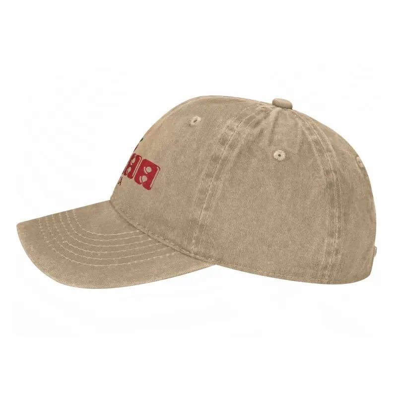 Preppy Cherry Baseball Cap Unisex Washed Cotton Denim Hats Outdoor Travel Cap