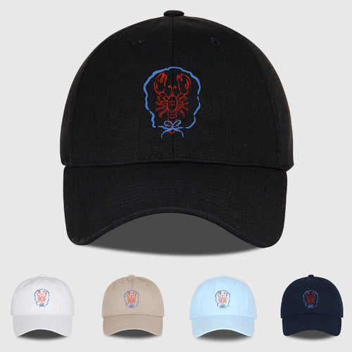 Bow Tie Lobster Print Soft Top Baseball Cap Soft Comfortable Lightweight Trendy Fashionable Unisex