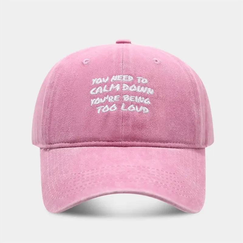 Four Seasons Cotton Letter Print Baseball Cap Adjustable